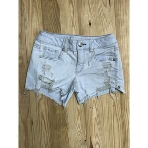 American Eagle Outfitters Midi Denim Light Blue Short Size 4
